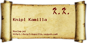 Knipl Kamilla névjegykártya